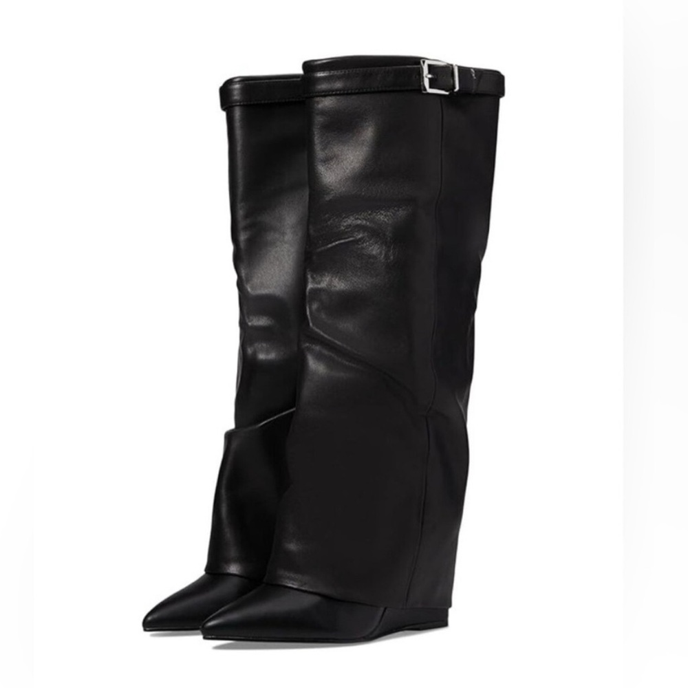 Brand New Steve Madden Corenne Leather Wedge Heel Knee High Boots Women's Boots